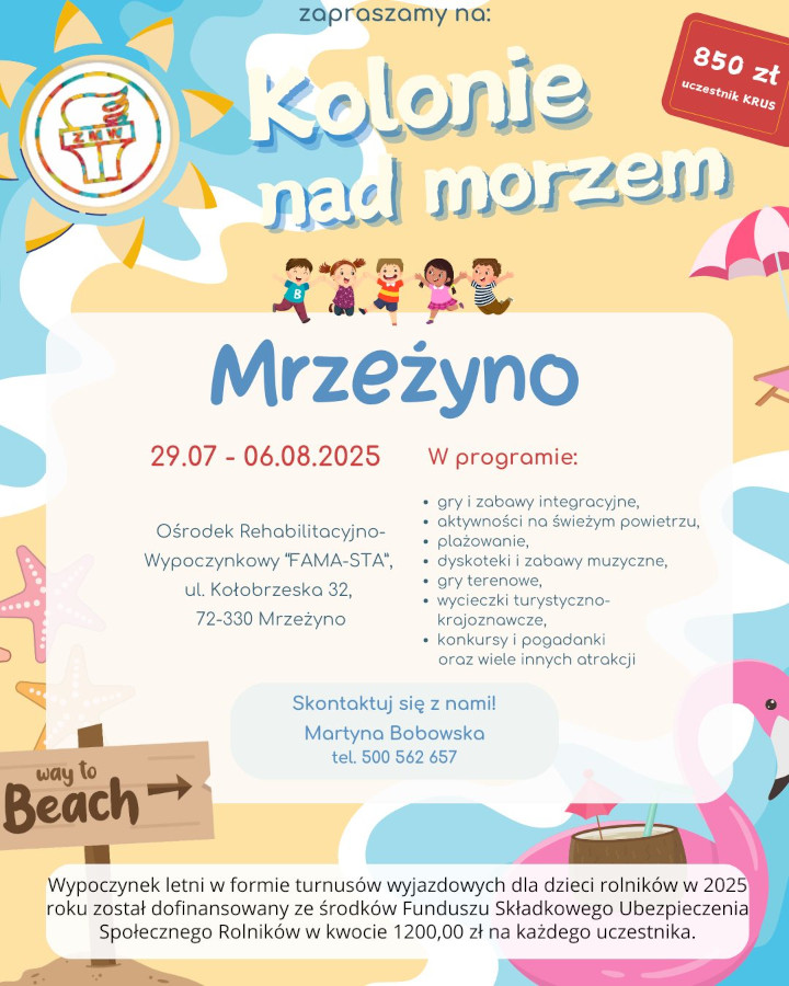 Wypoczynek letni dla dzieci rolników