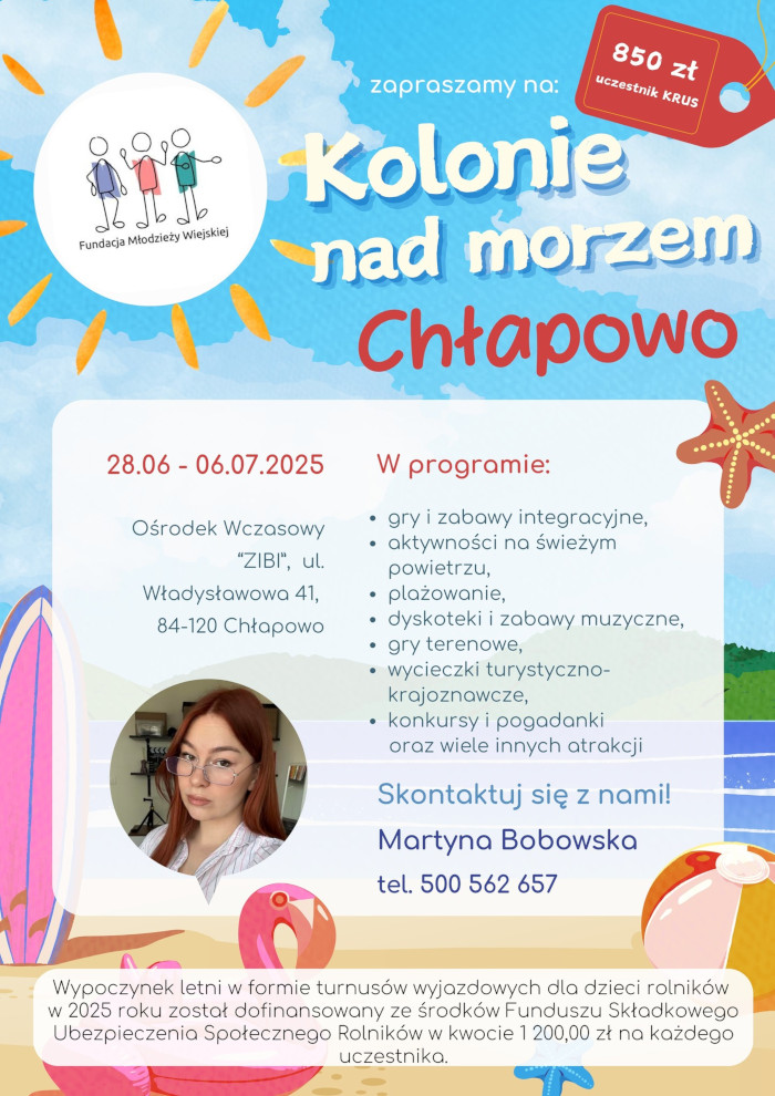 Wypoczynek letni dla dzieci rolników